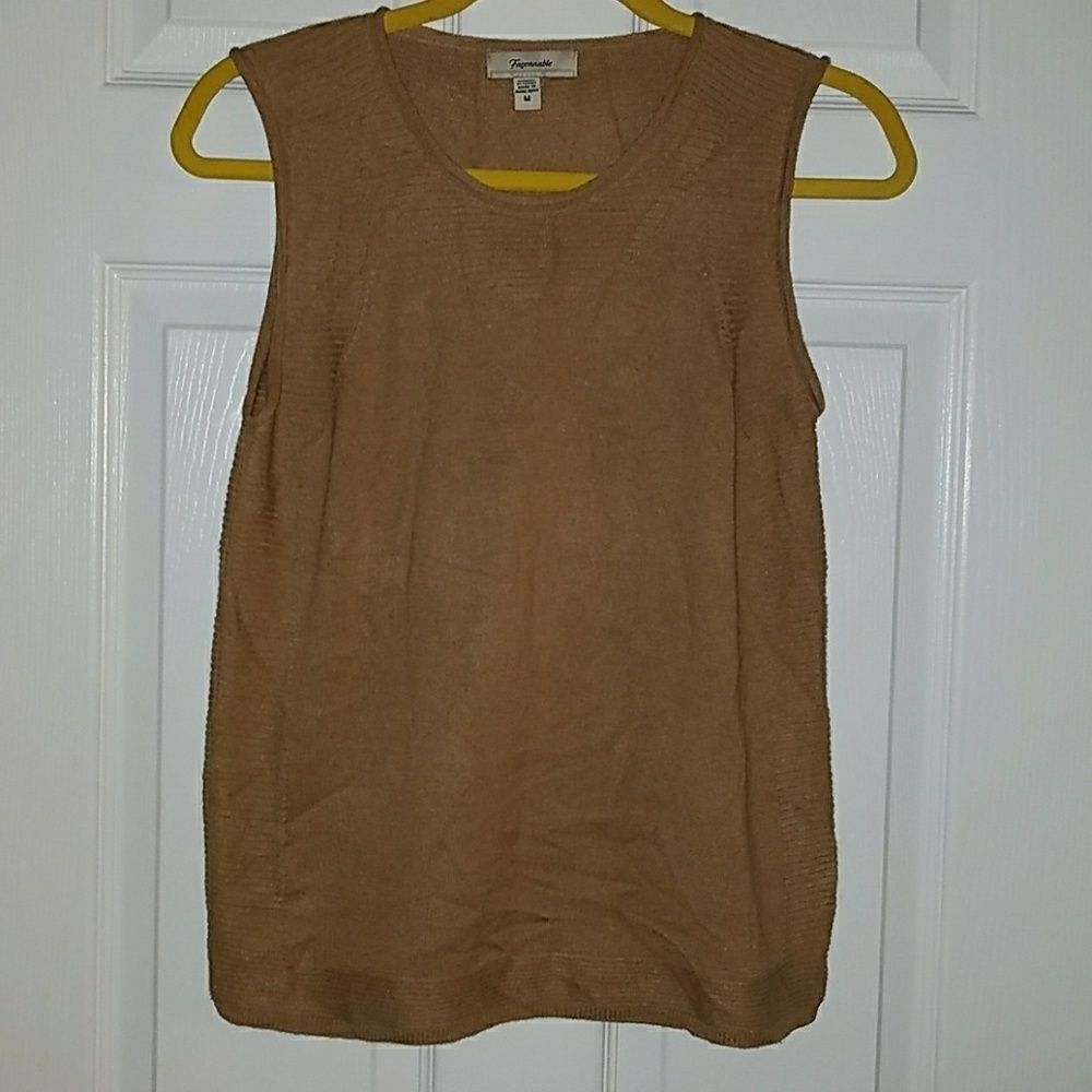 Faconnable silk cashmere sleeveless classy casual sweater top Sz M EUC
